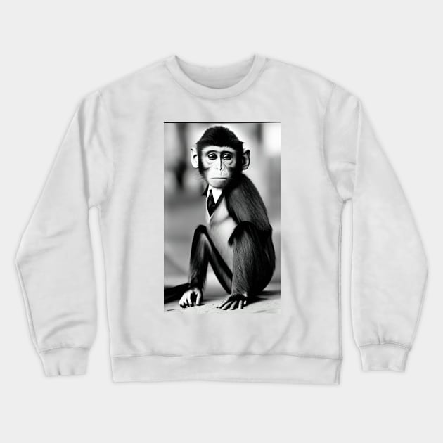 Illegal Monkey Dressed Up For Buissness Crewneck Sweatshirt by ShopSunday